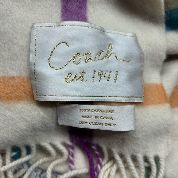 Coach Scarf Cashmere Multicolor Designer Accessories Fall Winter Gifts Outerwear - Picture 2 of 4